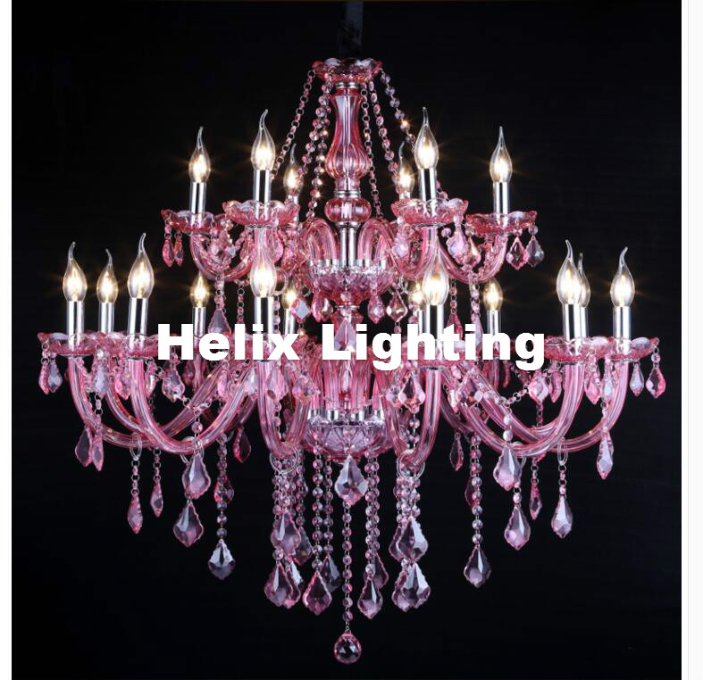 modern crystal chandelier lighting luxury pink glass chandeliers lamp suspended light lustres de cristal lamp