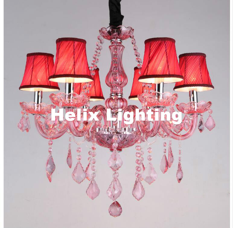 modern crystal chandelier lighting luxury pink glass chandeliers lamp suspended light lustres de cristal lamp