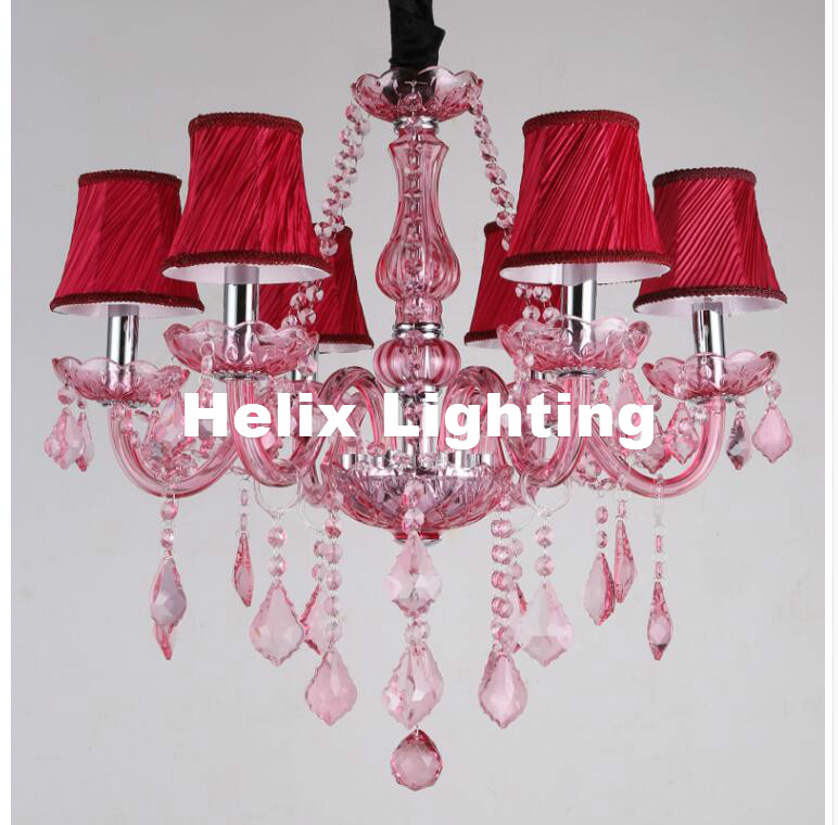 modern crystal chandelier lighting luxury pink glass chandeliers lamp suspended light lustres de cristal lamp