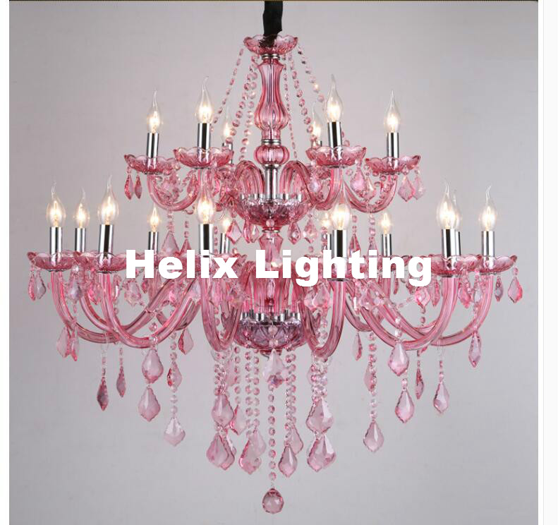 modern crystal chandelier lighting luxury pink glass chandeliers lamp suspended light lustres de cristal lamp