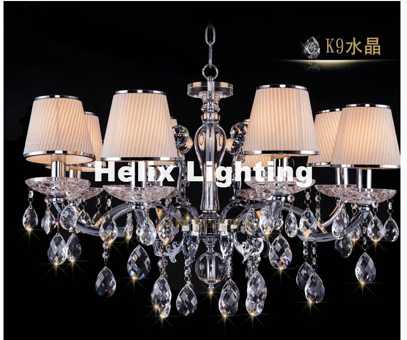 modern decorative style crystal pendant light lustre de cristal lampe d78cm h55cm led silver chandelier lighting