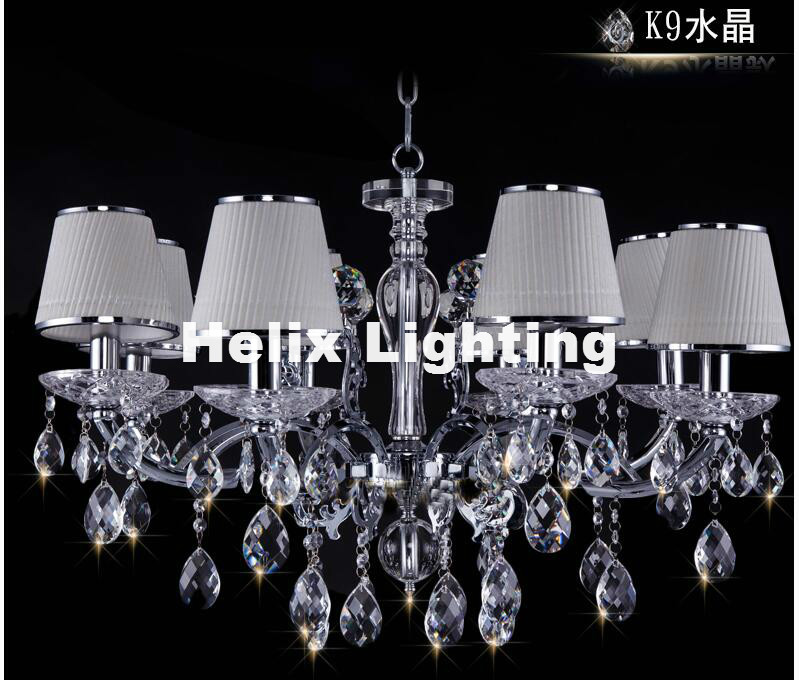 modern decorative style crystal pendant light lustre de cristal lampe d78cm h55cm led silver chandelier lighting