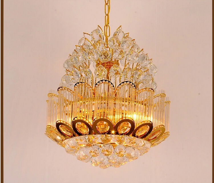 modern golden crystal chandelier classic gold crystal chandelier light fixtures ,guaranteed d410mm h500mm ac