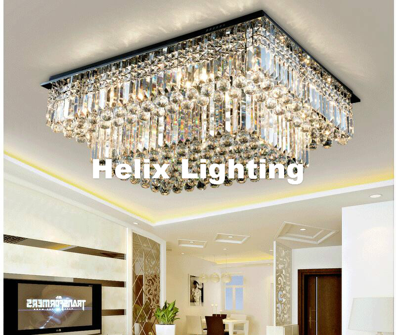 modern k9 led crystal ceiling light fixture chrome led ceiling light lighting lamp flush mount ac guaranteed