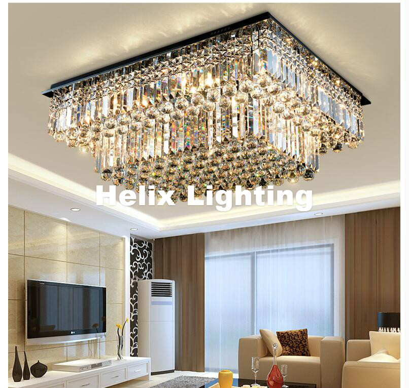 modern k9 led crystal ceiling light fixture chrome led ceiling light lighting lamp flush mount ac guaranteed