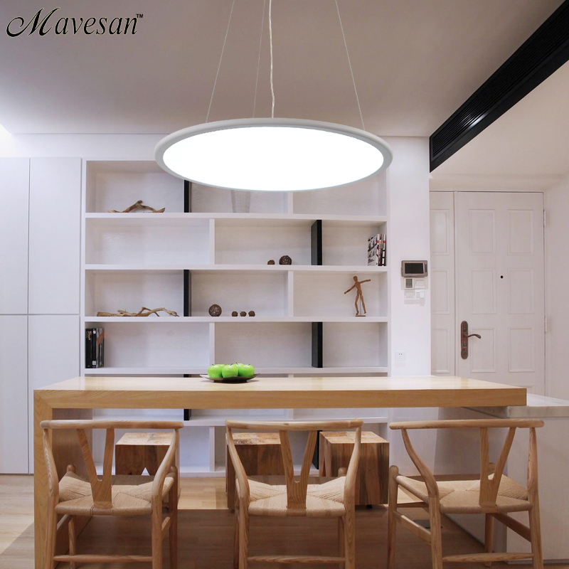 modern led pendant lamps for dinning room acrylic round circle hanging lamp 85-265v led dining room kitchen pendant light