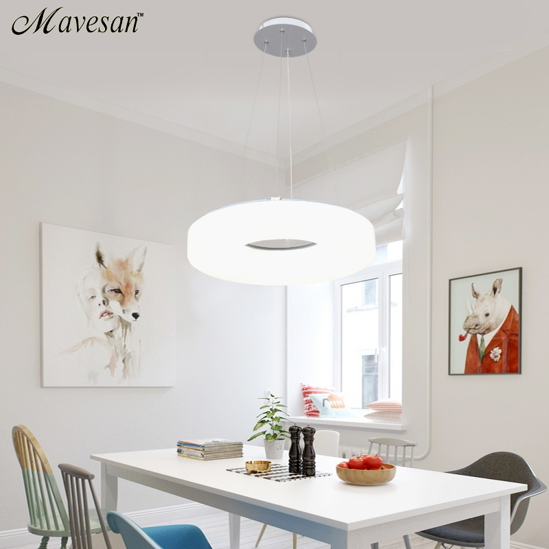 modern led pendant lamps for dinning room acrylic round circle hanging lamp 85-265v led dining room kitchen pendant light