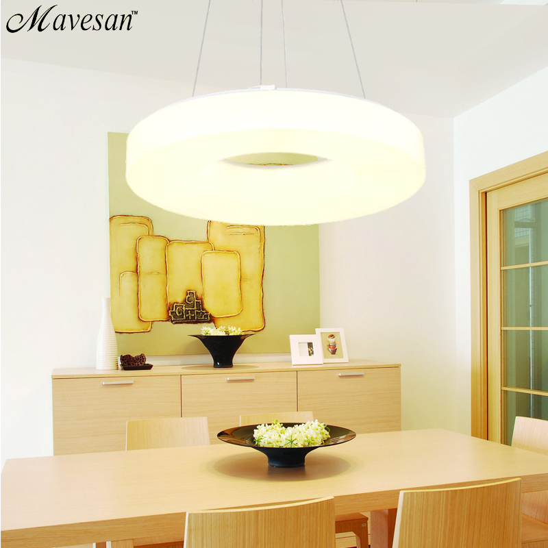 modern led pendant lamps for dinning room acrylic round circle hanging lamp 85-265v led dining room kitchen pendant light