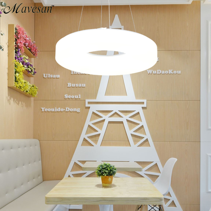 modern led pendant lamps for dinning room acrylic round circle hanging lamp 85-265v led dining room kitchen pendant light