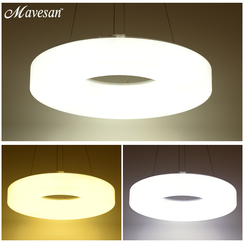 modern led pendant lamps for dinning room acrylic round circle hanging lamp 85-265v led dining room kitchen pendant light