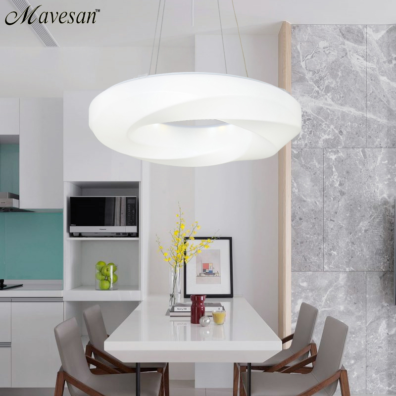 modern led pendant lamps for dinning room acrylic round circle hanging lamp 85-265v led dining room kitchen pendant light