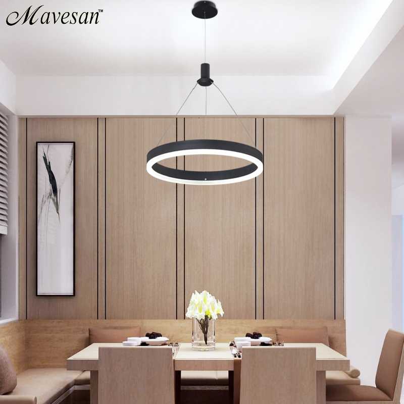 modern led pendant lamps for dinning room acrylic round circle hanging lamp 85-265v led dining room kitchen pendant light