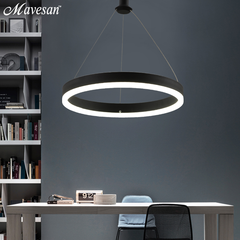 modern led pendant lamps for dinning room acrylic round circle hanging lamp 85-265v led dining room kitchen pendant light