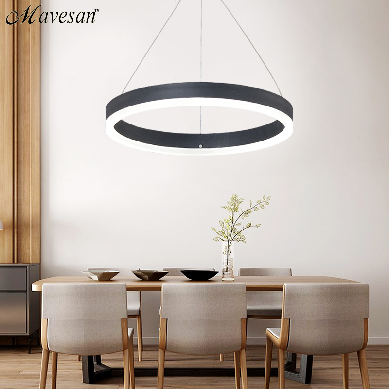 modern led pendant lamps for dinning room acrylic round circle hanging lamp 85-265v led dining room kitchen pendant light