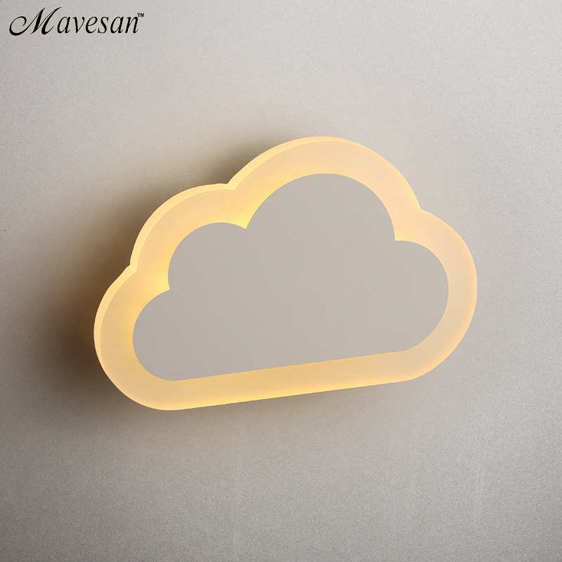 modern led wall kids'bedroom lamp 13w wall sconce white indoor lighting lamp with clouds shape