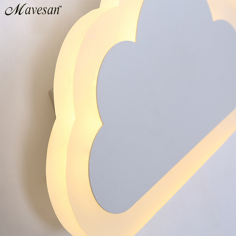 modern led wall kids'bedroom lamp 13w wall sconce white indoor lighting lamp with clouds shape