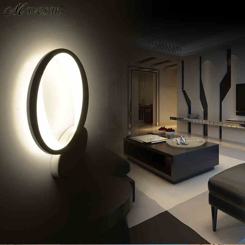 modern led wall lamp for bedroom hallway 16w led wall sconce white indoor lighting lamp with arylic boby