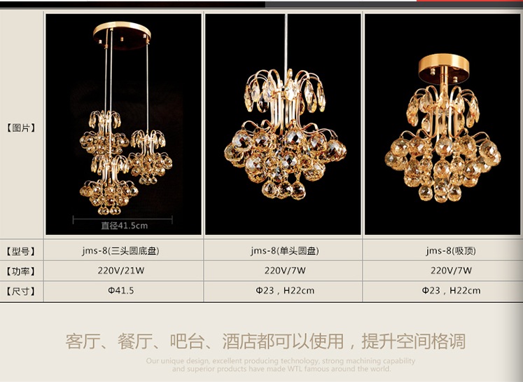 modern lighting led crystal lamp ceiling lamp chandelier lamp restaurants bedroom 1l and 3l design lamp