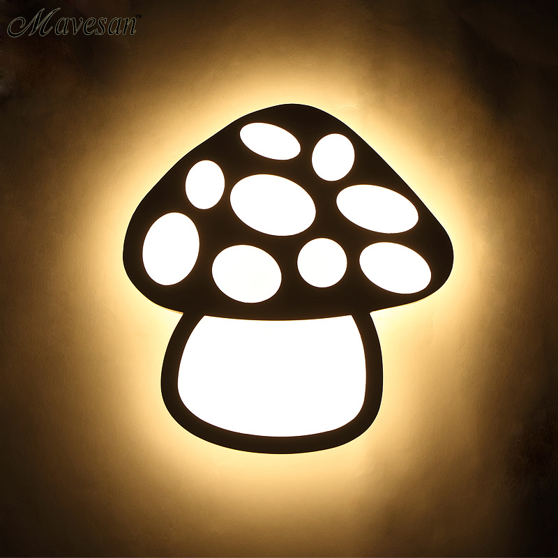 modern mushroom shape led wall lamps for bathroom bedroom 13w wall sconce arylic boby indoor lighting