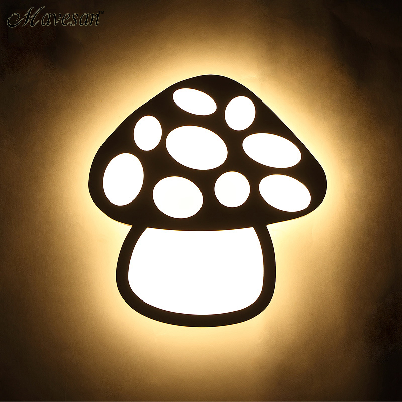 modern mushroom shape led wall lamps for bathroom bedroom 13w wall sconce arylic boby indoor lighting