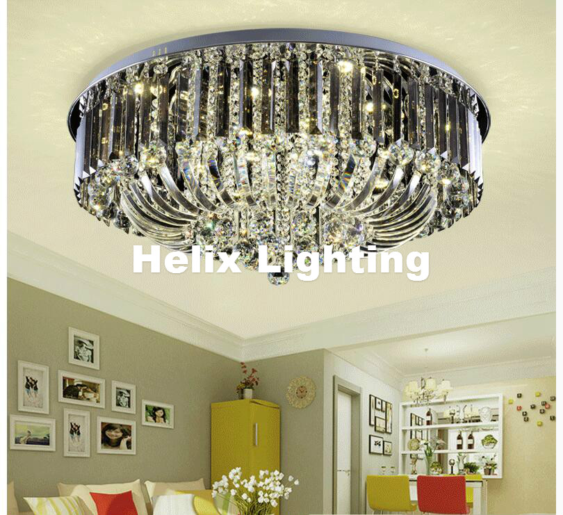 modern stainless steel crystal ceiling light fixture k9 clear led ceiling light lighting lamp flush mount ac guaranteed