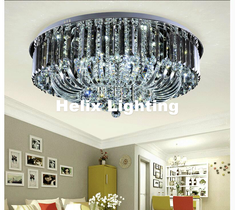 modern stainless steel crystal ceiling light fixture k9 clear led ceiling light lighting lamp flush mount ac guaranteed