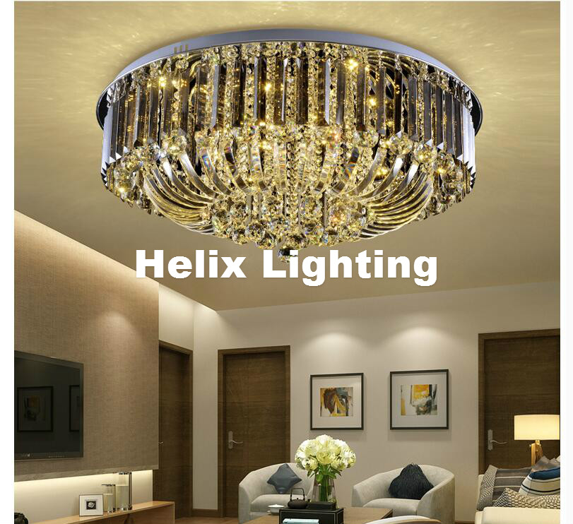 modern stainless steel crystal ceiling light fixture k9 clear led ceiling light lighting lamp flush mount ac guaranteed