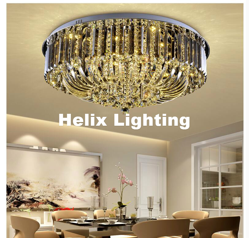 modern stainless steel crystal ceiling light fixture k9 clear led ceiling light lighting lamp flush mount ac guaranteed