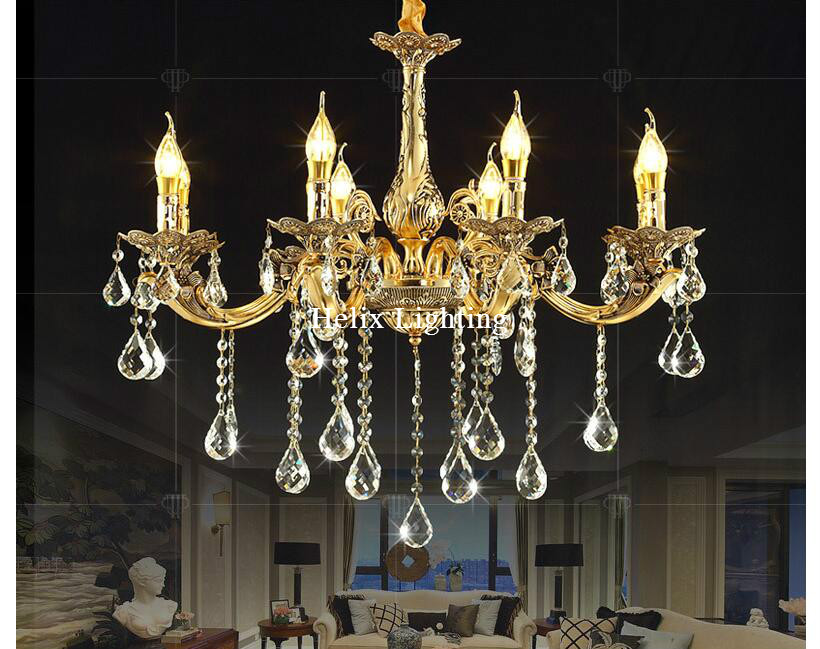 new arrival brass color european chandelier led crystal chandelier zinc alloy ac k9 crystal chandelier lighting