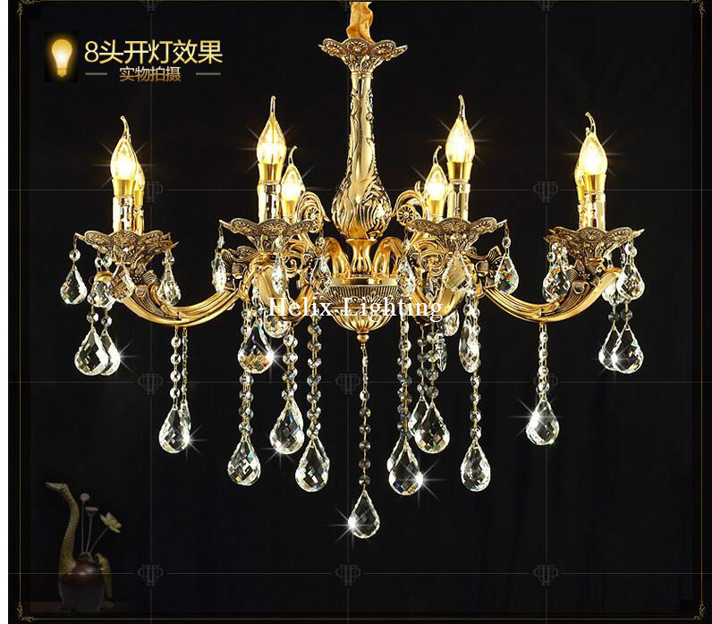 new arrival brass color european chandelier led crystal chandelier zinc alloy ac k9 crystal chandelier lighting