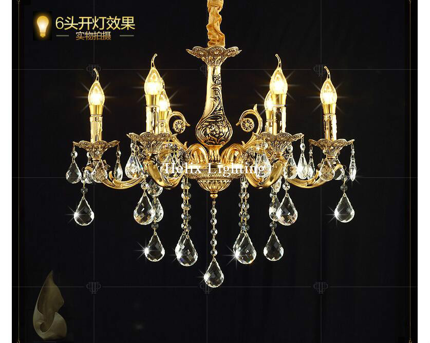 new arrival brass color european chandelier led crystal chandelier zinc alloy ac k9 crystal chandelier lighting