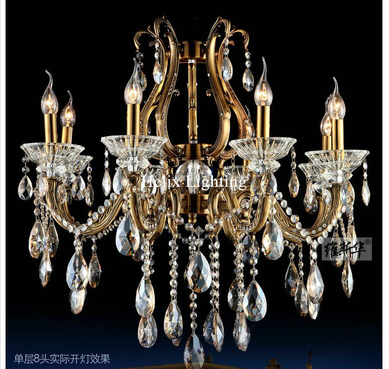 new arrival brass luxury crystal chandelier zinc alloy chandeliers for home el decoration chandelier led ac guaranteed