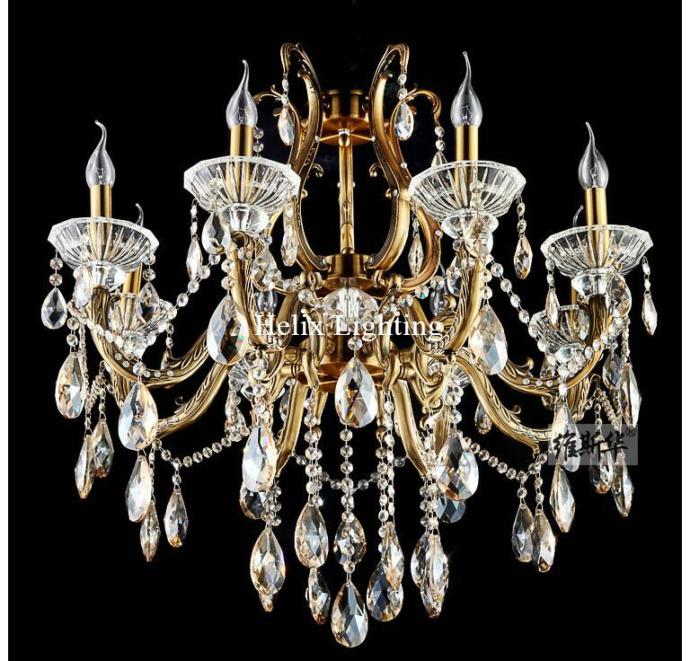 new arrival brass luxury crystal chandelier zinc alloy chandeliers for home el decoration chandelier led ac guaranteed