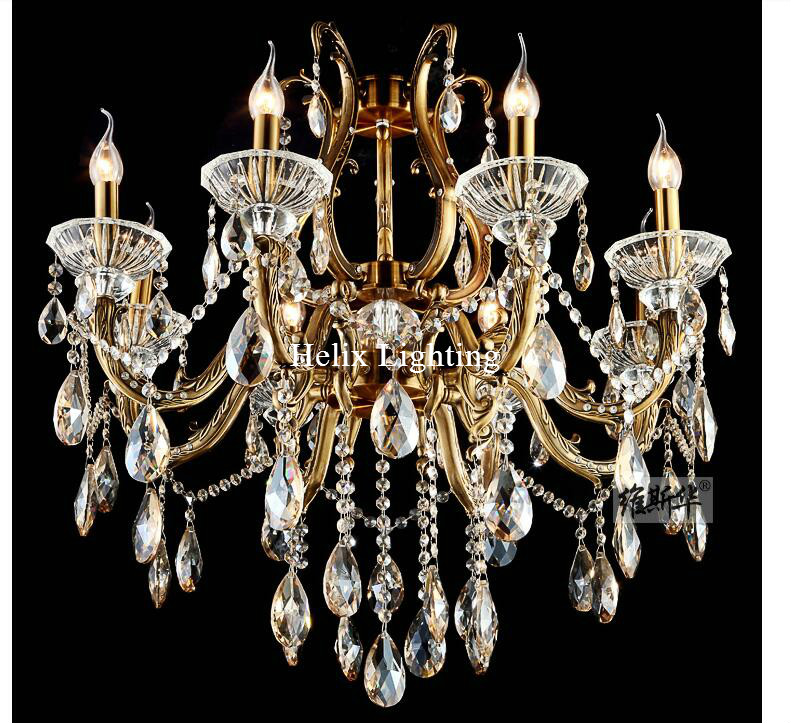 new arrival brass luxury crystal chandelier zinc alloy chandeliers for home el decoration chandelier led ac guaranteed