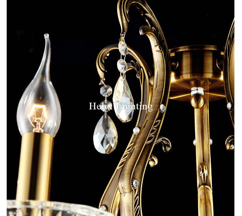 new arrival brass luxury crystal chandelier zinc alloy chandeliers for home el decoration chandelier led ac guaranteed