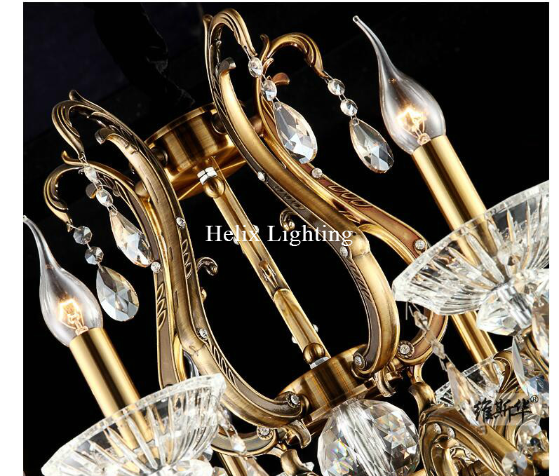 new arrival brass luxury crystal chandelier zinc alloy chandeliers for home el decoration chandelier led ac guaranteed