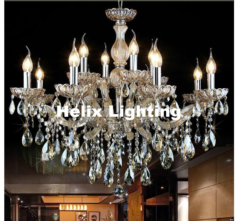 new arrival crystal chandelier ac champagne candle chandelier light lustres de cristal for living dining room home el decor