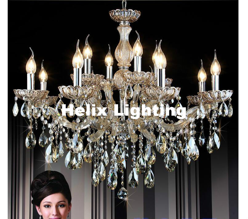 new arrival crystal chandelier ac champagne candle chandelier light lustres de cristal for living dining room home el decor