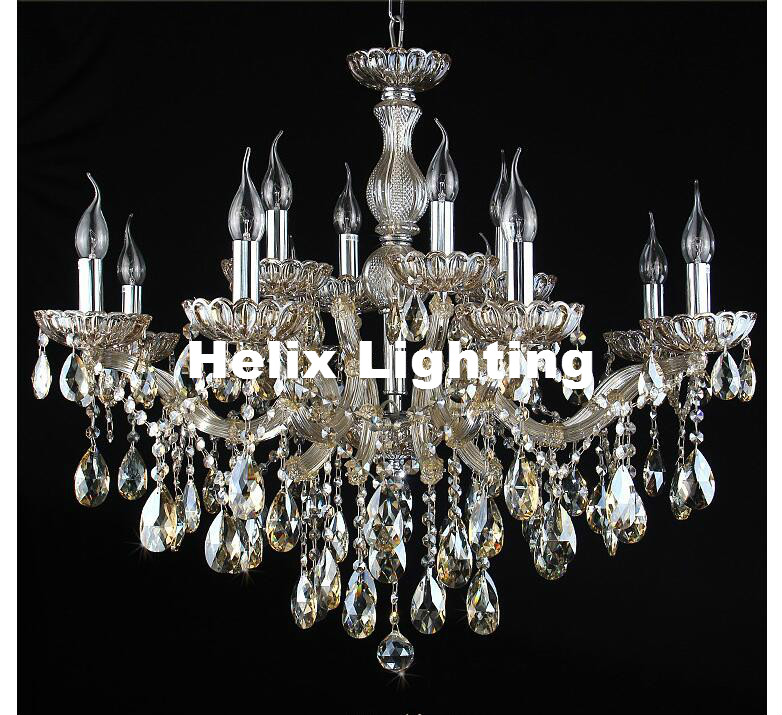 new arrival crystal chandelier ac champagne candle chandelier light lustres de cristal for living dining room home el decor