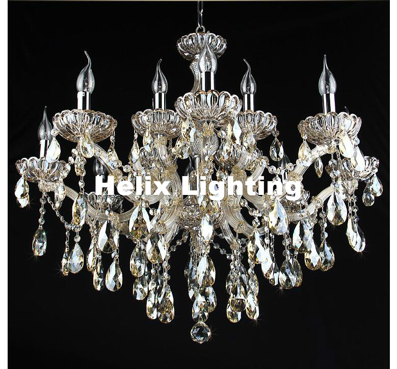 new arrival crystal chandelier ac champagne candle chandelier light lustres de cristal for living dining room home el decor