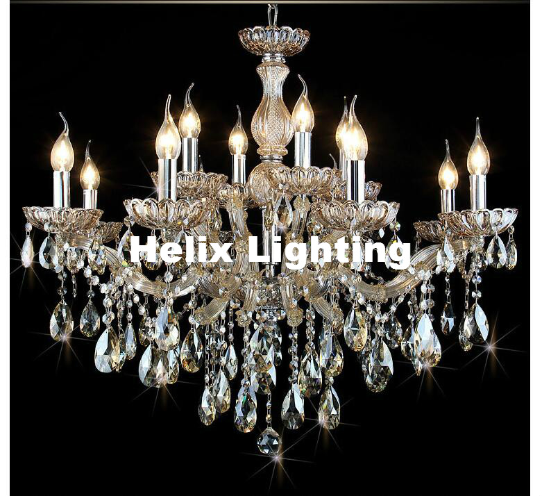 new arrival crystal chandelier ac champagne candle chandelier light lustres de cristal for living dining room home el decor