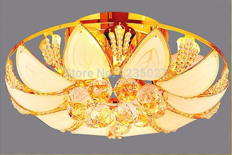 new arrival d400mm/d600mm/d800mm the new ceiling lamp crystal lamp gold yellow living room lamp bedroom lighting