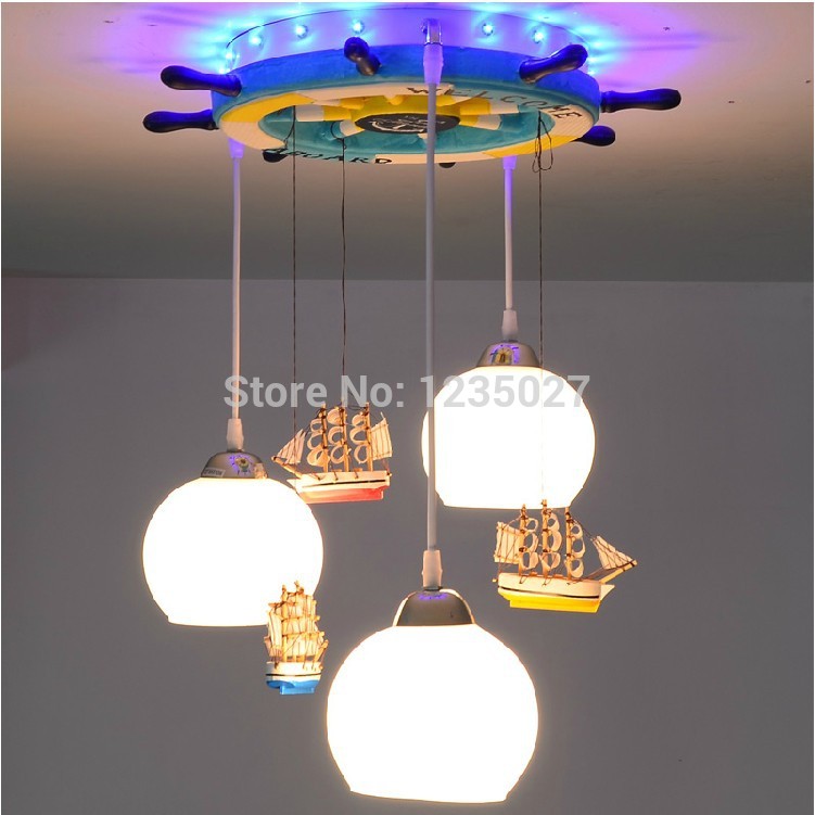 new arrival fast seaman mediterranean children children bedroom lamp chandelier lighting sy4214/3l d450mm h700mm