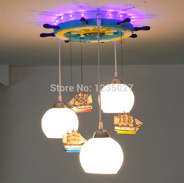 new arrival fast seaman mediterranean children children bedroom lamp chandelier lighting sy4214/3l d450mm h700mm