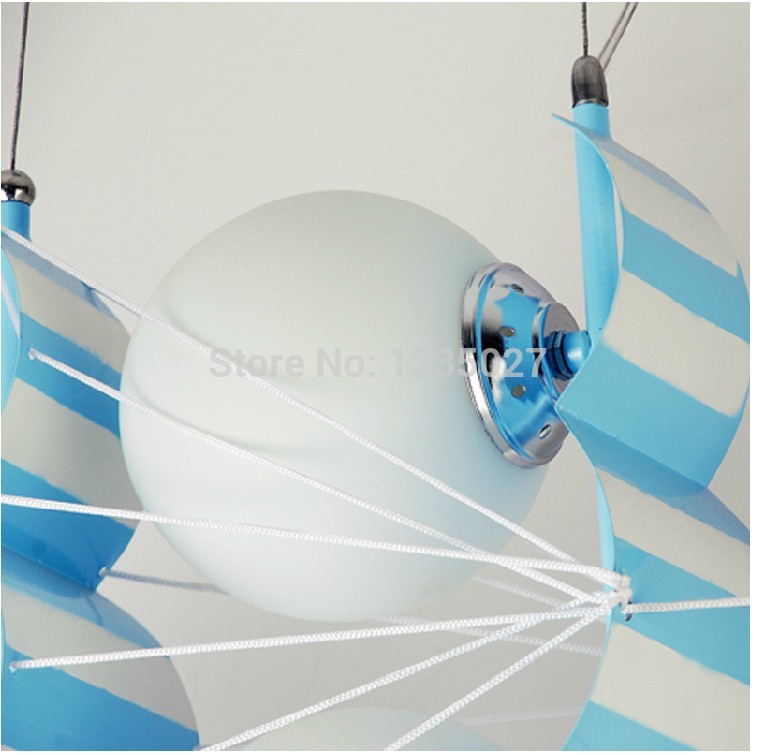 new arrival genuine new blue sailing children room chandelier lighting lamps cartoon children bedroom lighting