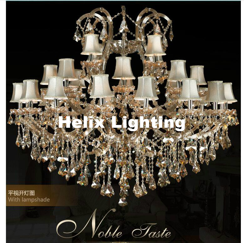 new arrival large lustre crystal chandeliers 28l e14 lighting fixture crystal light lustres de cristal chandelier with lampshade