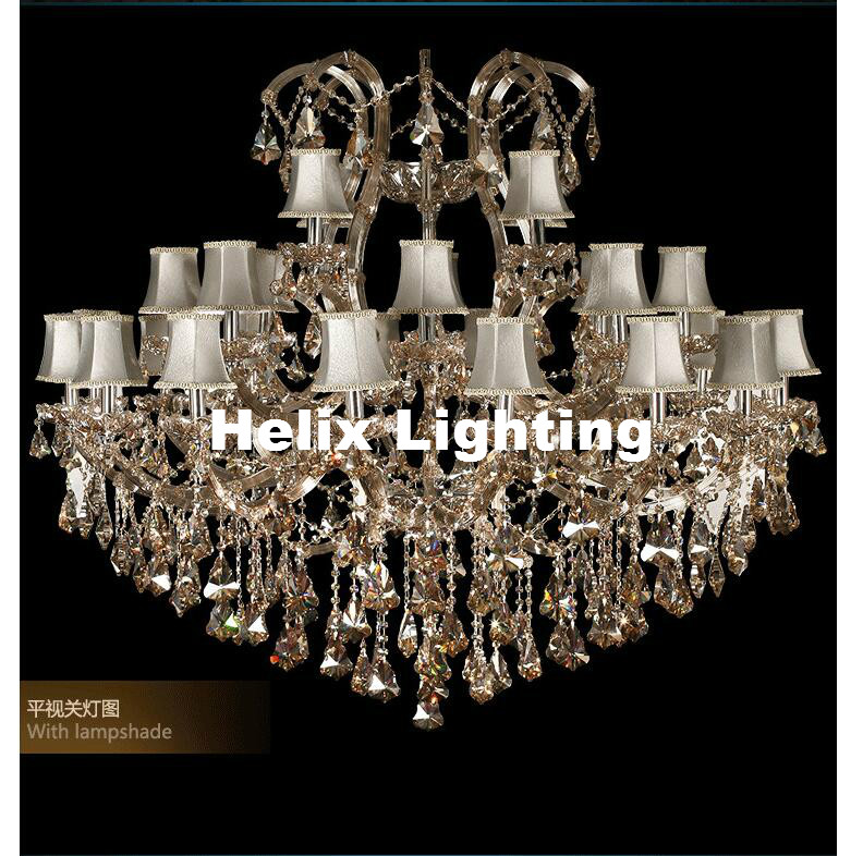 new arrival large lustre crystal chandeliers 28l e14 lighting fixture crystal light lustres de cristal chandelier with lampshade