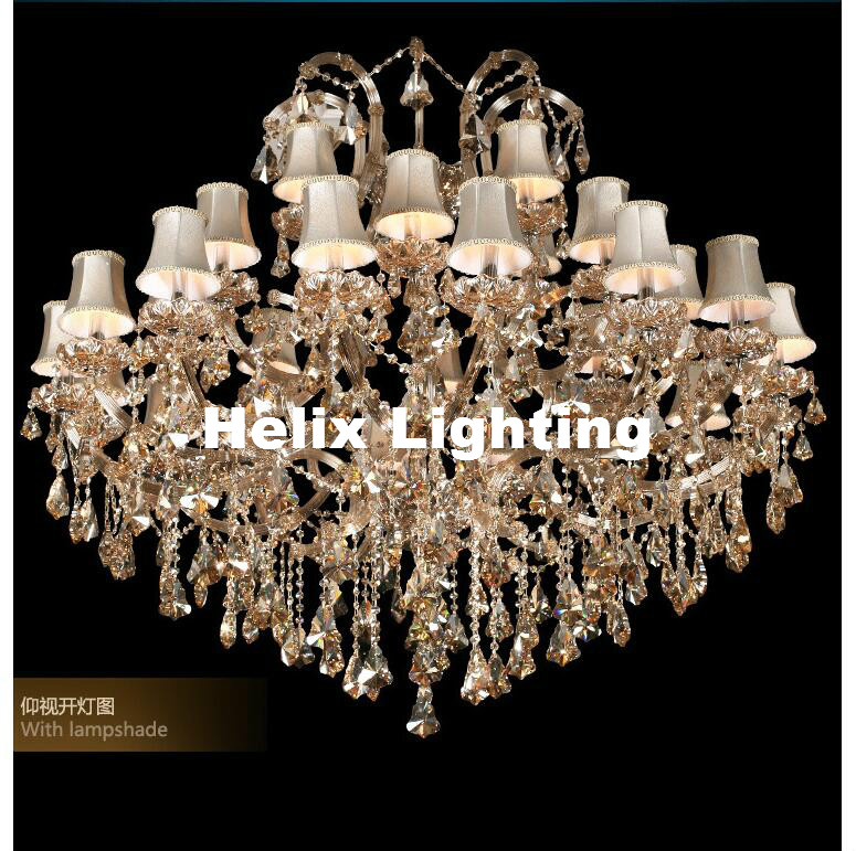 new arrival large lustre crystal chandeliers 28l e14 lighting fixture crystal light lustres de cristal chandelier with lampshade