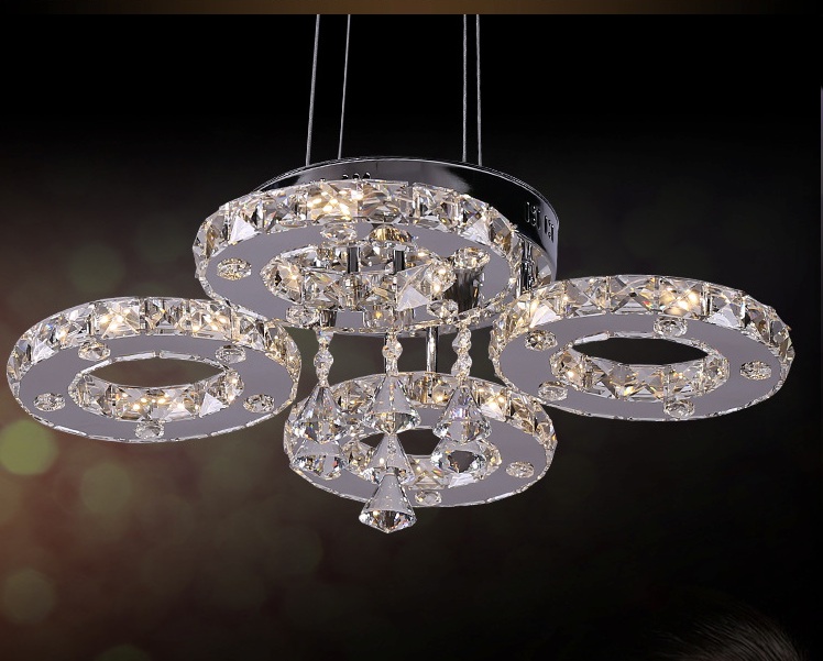 new arrival led crystal pendant light modern led lighting circles hanging lamp guarantee fast and