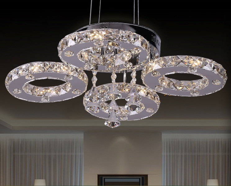 new arrival led crystal pendant light modern led lighting circles hanging lamp guarantee fast and